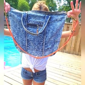 Pacific Connections Acid Wash Denim Bag